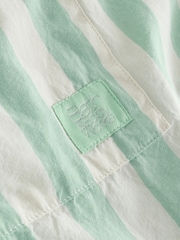 Bath & Body Works Green/Ecru Long Sleeve Shirt Stripe Co-ord 100% Cotton Shorts - Image 10 of 10