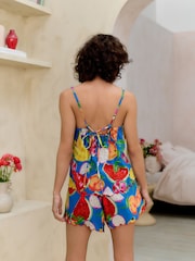 Bath & Body Works Blue Fruit 100% Cotton Cami Shorts Set - Image 3 of 5