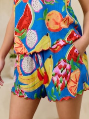 Bath & Body Works Blue Fruit 100% Cotton Cami Shorts Set - Image 4 of 5