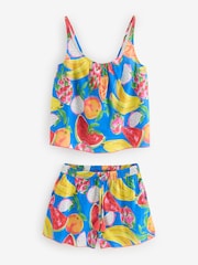 Bath & Body Works Blue Fruit 100% Cotton Cami Shorts Set - Image 5 of 5