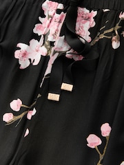 Bath & Body Works Black Japanese Cherry Blossom Button Through Pyjama Set - Image 10 of 11