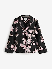 Bath & Body Works Black Japanese Cherry Blossom Button Through Pyjama Set - Image 8 of 11