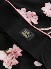 Bath & Body Works Black Japanese Cherry Blossom Lightweight Robe - Image 7 of 8