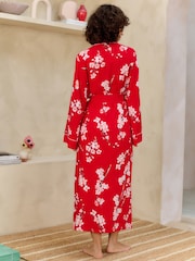 Bath & Body Works Red Japanese Cherry Blossom Lightweight Robe - Image 2 of 7