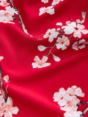 Bath & Body Works Red Japanese Cherry Blossom Lightweight Robe - Image 6 of 7