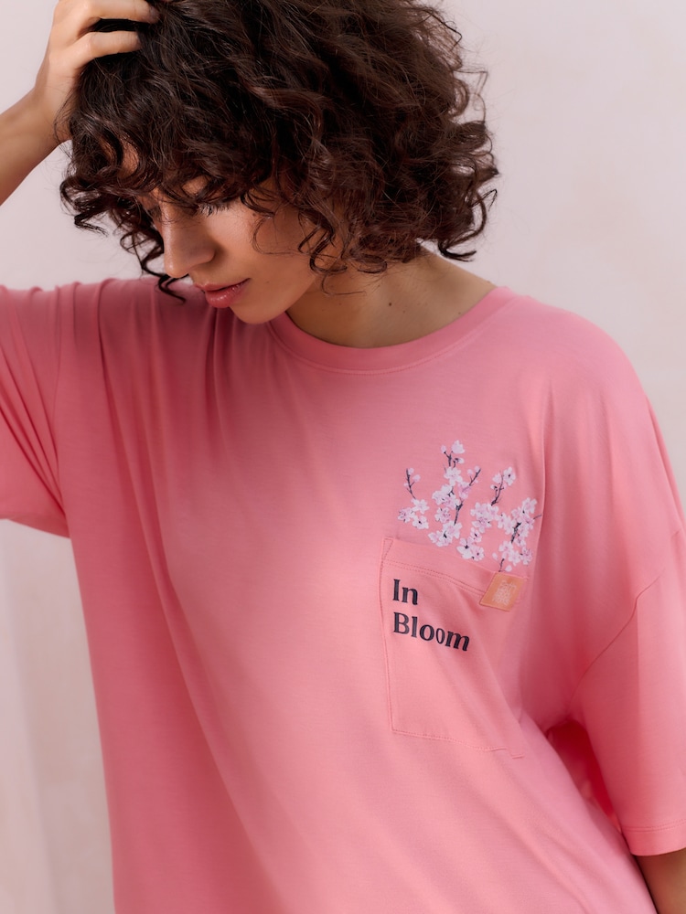 Bath & Body Works Pink Japanese Cherry Blossom Night T-Shirt - Image 2 of 4
