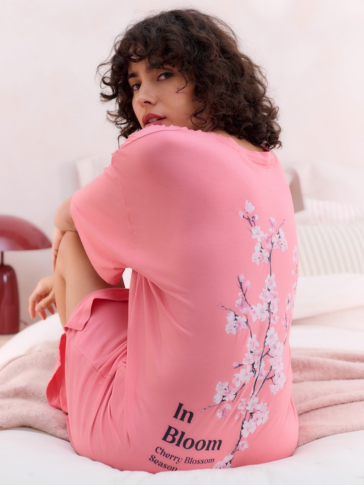 Bath & Body Works Pink Japanese Cherry Blossom Night T-Shirt - Image 4 of 4