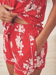Bath & Body Works Red Japanese Cherry Blossom Short Sleeve Pyjama Set - Image 10 of 17