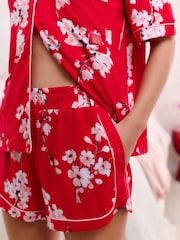 Bath & Body Works Red Japanese Cherry Blossom Short Sleeve Pyjama Set - Image 11 of 17