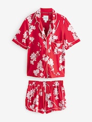 Bath & Body Works Red Japanese Cherry Blossom Short Sleeve Pyjama Set - Image 12 of 17