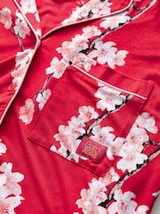 Bath & Body Works Red Japanese Cherry Blossom Short Sleeve Pyjama Set - Image 15 of 17