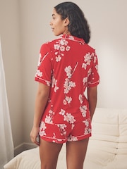 Bath & Body Works Red Japanese Cherry Blossom Short Sleeve Pyjama Set - Image 7 of 17