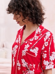 Bath & Body Works Red Japanese Cherry Blossom Short Sleeve Pyjama Set - Image 8 of 17