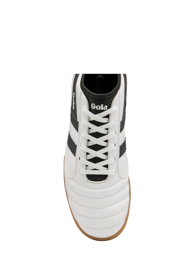 Gola White Mens Ceptor TX Microfibre Lace-Up Football Trainers - Image 4 of 4