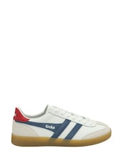 Gola White Mens Viper Leather Lace-Up Trainers - Image 1 of 4