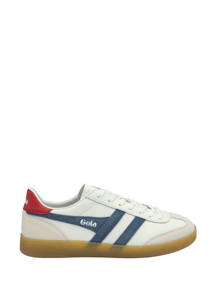 Gola White Mens Viper Leather Lace-Up Trainers - Image 1 of 4