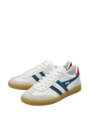 Gola White Mens Viper Leather Lace-Up Trainers - Image 2 of 4