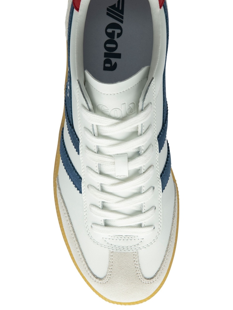 Gola White Mens Viper Leather Lace-Up Trainers - Image 4 of 4