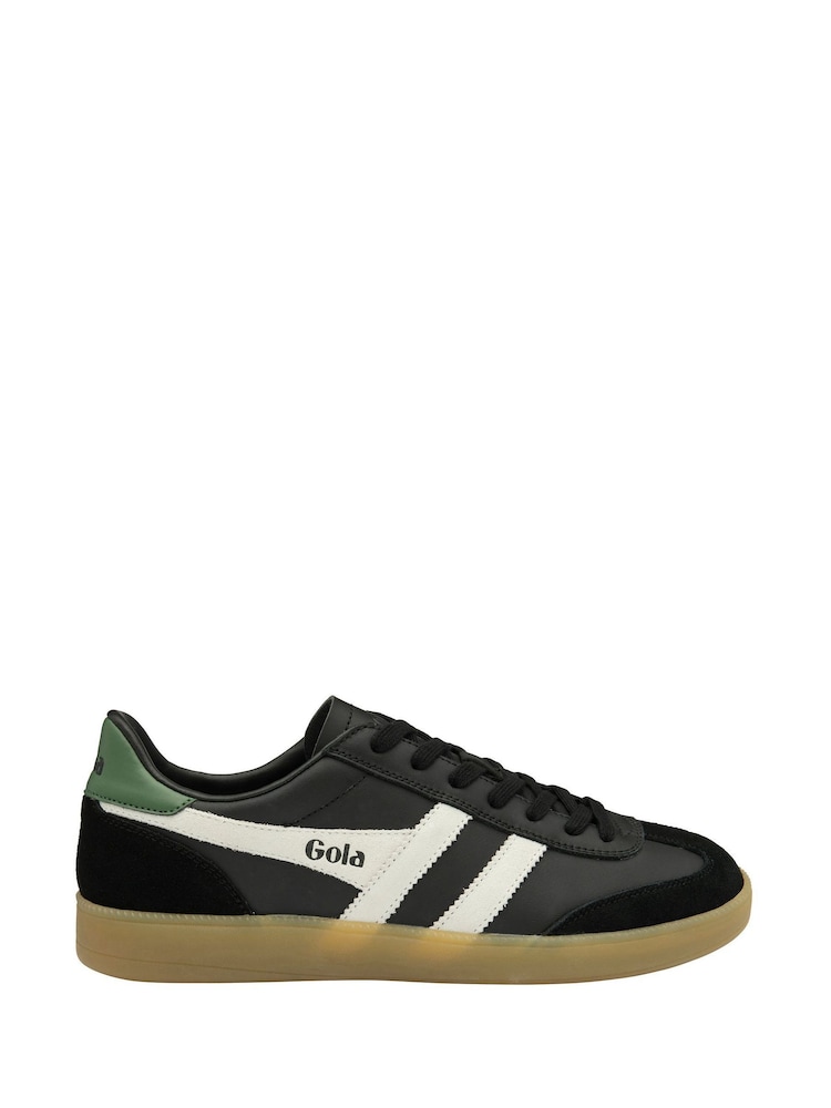 Gola Black Mens Viper Leather Lace-Up Trainers - Image 1 of 4