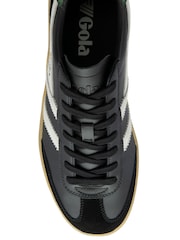 Gola Black Mens Viper Leather Lace-Up Trainers - Image 4 of 4