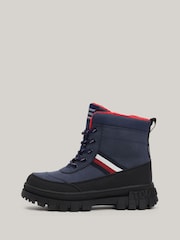 Tommy Hilfiger Blue Stripes Faux Fur Boots - Image 2 of 7