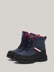 Tommy Hilfiger Blue Stripes Faux Fur Boots - Image 3 of 7