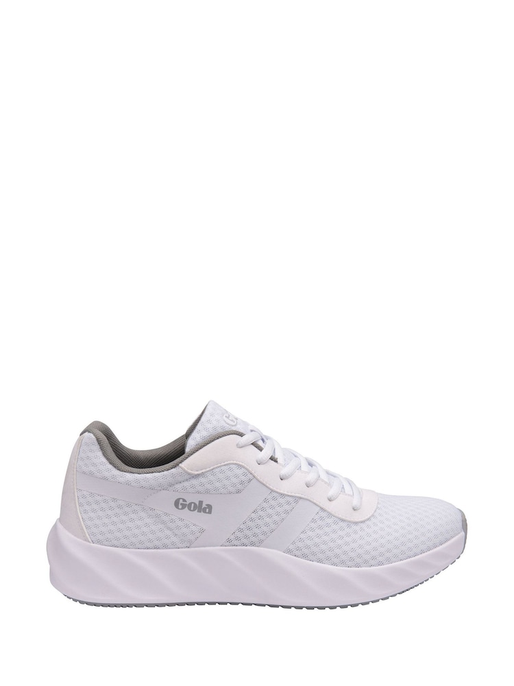 Gola White Ladies Draken Mesh Lace-Up Running Trainers - Image 1 of 4