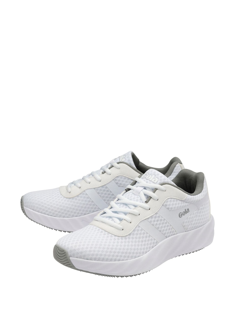 Gola White Ladies Draken Mesh Lace-Up Running Trainers - Image 2 of 4