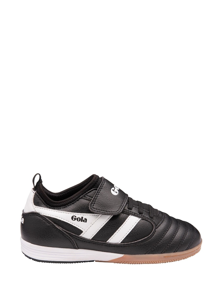 Gola Dark Black Kids Ceptor TX QF Microfibre Strap Football Trainers - Image 1 of 4