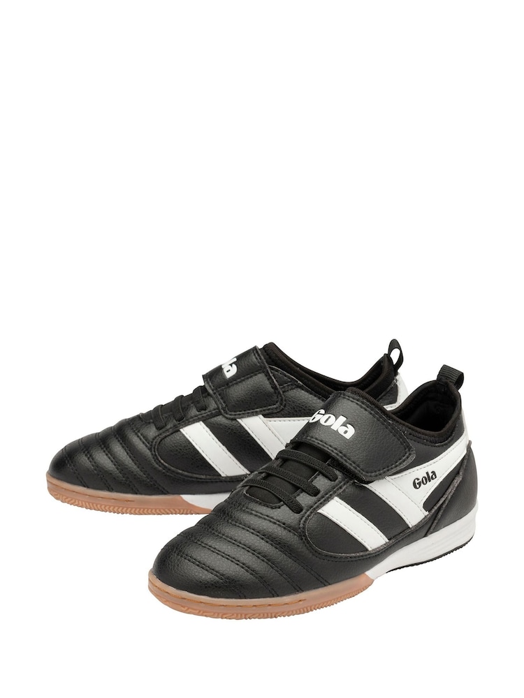 Gola Dark Black Kids Ceptor TX QF Microfibre Strap Football Trainers - Image 2 of 4