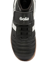 Gola Dark Black Kids Ceptor TX QF Microfibre Strap Football Trainers - Image 4 of 4