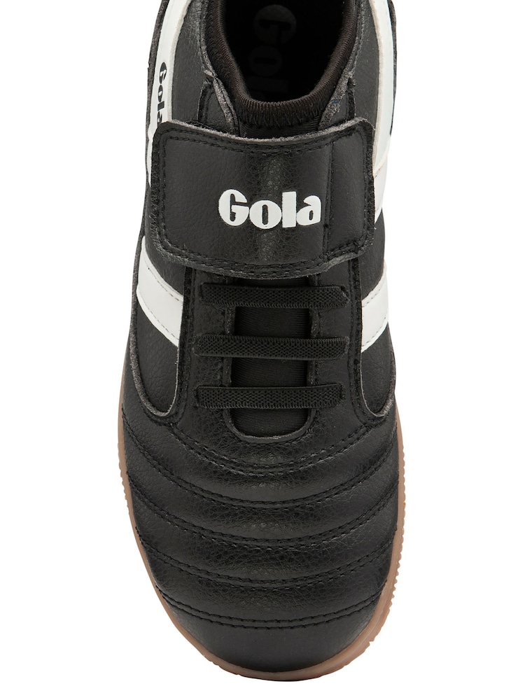 Gola Dark Black Kids Ceptor TX QF Microfibre Strap Football Trainers - Image 4 of 4