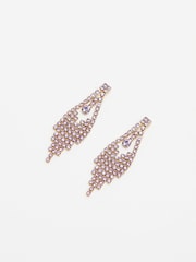 Jon Richard Silver Bead And Crystal Stretch Earrings - Image 1 of 2