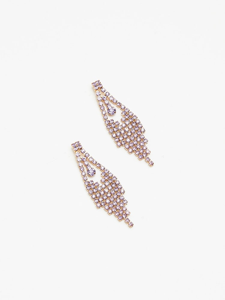 Jon Richard Silver Bead And Crystal Stretch Earrings - Image 2 of 2
