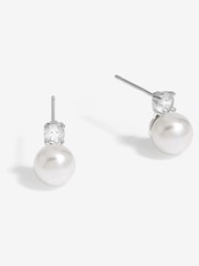 Jon Richard Silver Tone Mini Cubic Zirconia Stud Earrings - Image 1 of 1