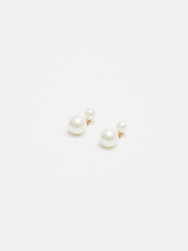 Jon Richard Gold Tone Double Pearl Drop Earrings - Image 1 of 3