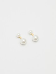 Jon Richard Gold Tone Double Pearl Drop Earrings - Image 2 of 3