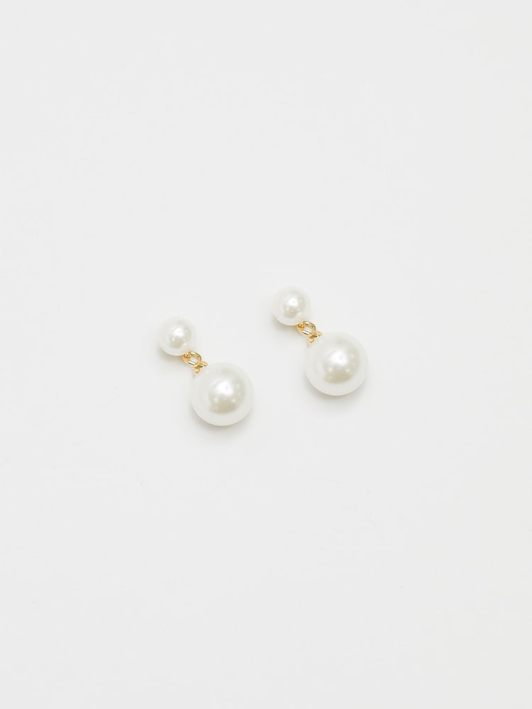 Jon Richard Gold Tone Double Pearl Drop Earrings - Image 2 of 3