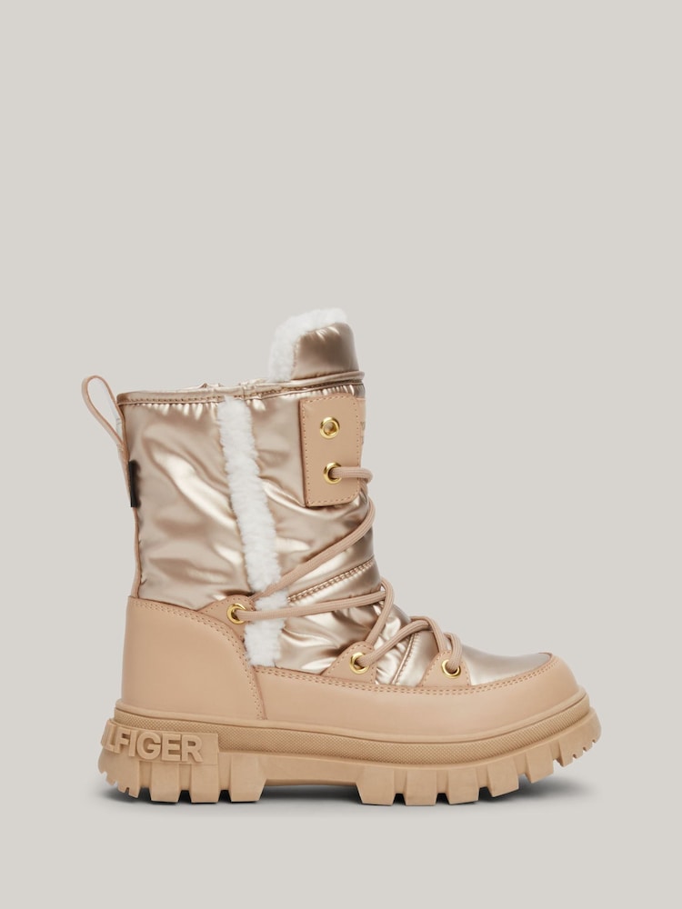 Tommy Hilfiger Gold Faux Fur Boots - Image 1 of 7