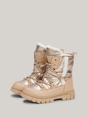 Tommy Hilfiger Gold Faux Fur Boots - Image 3 of 7