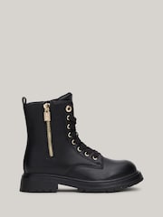 Tommy Hilfiger Black Lace-Up Boots - Image 1 of 7