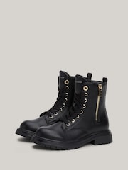 Tommy Hilfiger Black Lace-Up Boots - Image 3 of 7