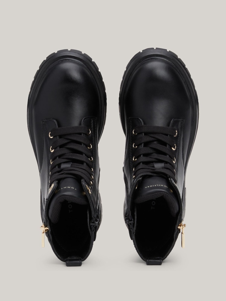 Tommy Hilfiger Black Lace-Up Boots - Image 5 of 7