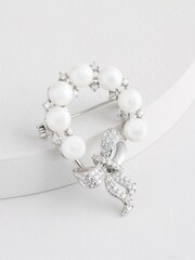 Jon Richard Silver Tone Bow Wreath Brooch - Image 1 of 1