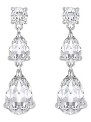 Jon Richard Silver Tone Cubic Zirconia Triple Peardrop Earrings - Image 1 of 3