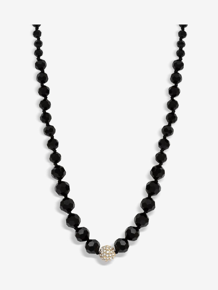 Jon Richard Gold Tone Jet Faceted Bead And Crystal Necklace - Image 1 of 3