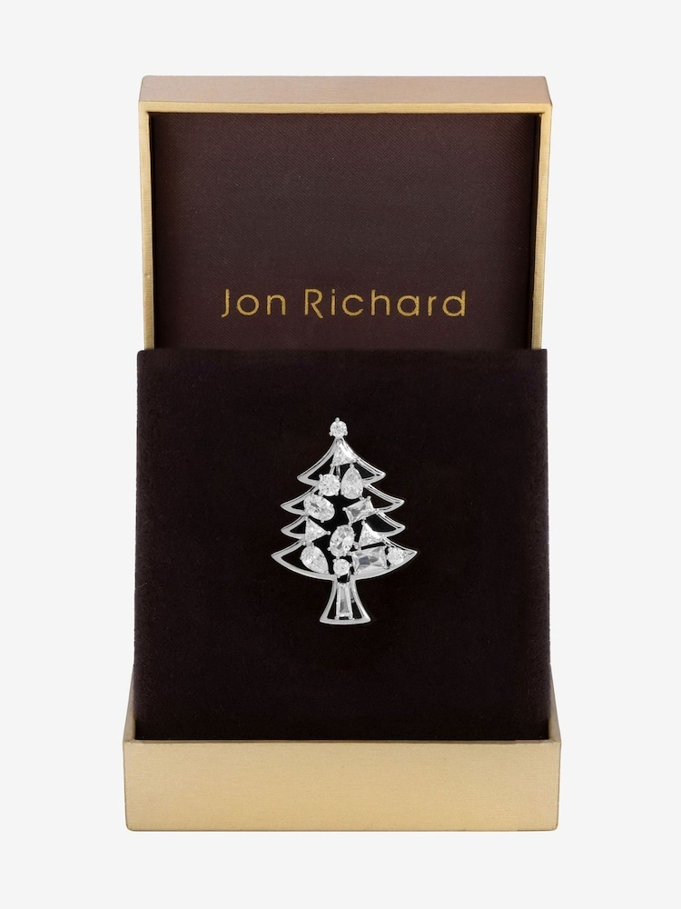 Jon Richard Silver Tone Crystal Cubic Zirconia Christmas Tree Brooch - Image 1 of 2