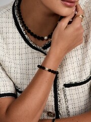 Jon Richard Black Tone Crystal Twist Lariat Necklace - Image 3 of 3