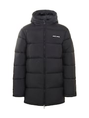Jack Wills Boys Longline Black Puffer Coat - Image 1 of 4
