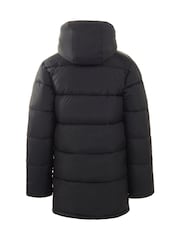 Jack Wills Boys Longline Black Puffer Coat - Image 2 of 4